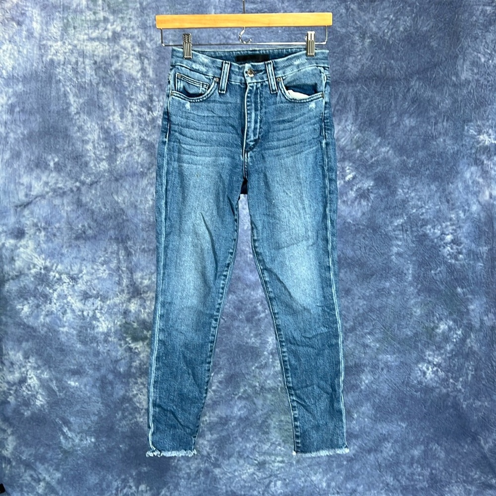 Joes Jeans Blue Skinny Crop Raw Hem Sz 26